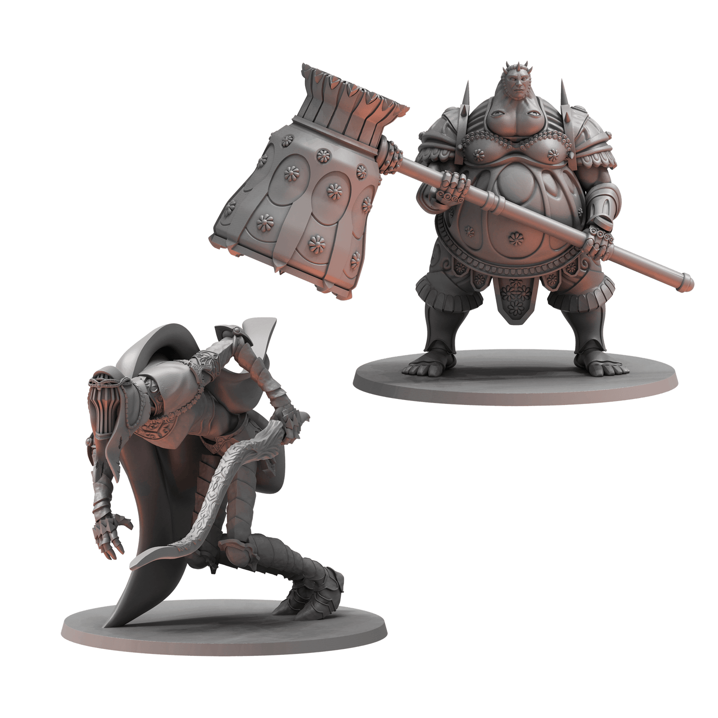 Two Miniatures from the Dark Souls RPG Miniature - Dancer of the Boreal Valley & Smough 