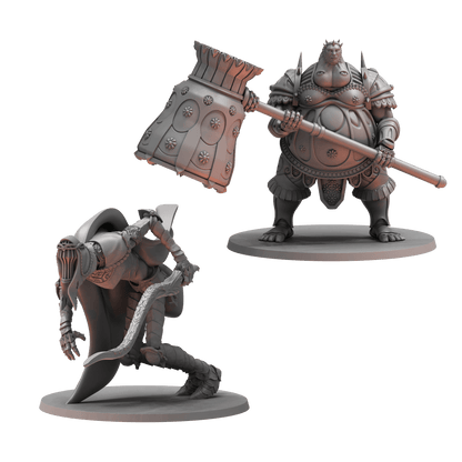 Two Miniatures from the Dark Souls RPG Miniature - Dancer of the Boreal Valley & Smough 
