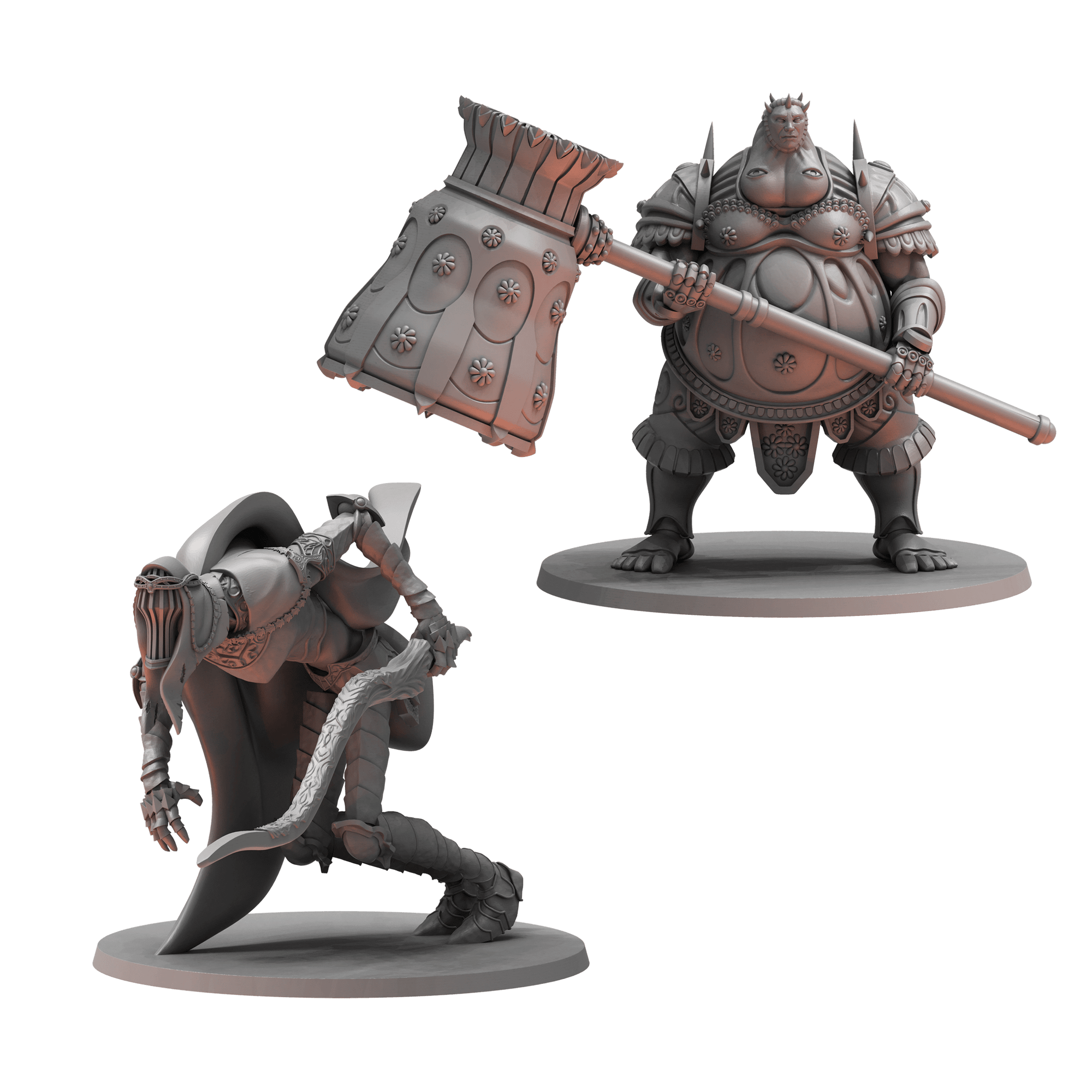 Two Miniatures from the Dark Souls RPG Miniature - Dancer of the Boreal Valley & Smough 