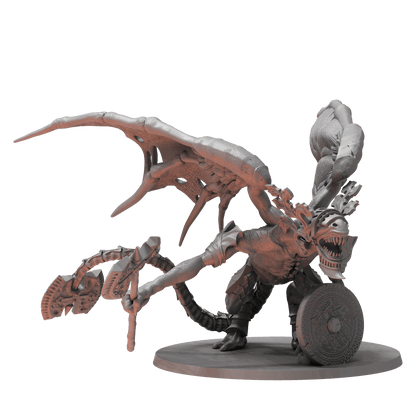 A textured a winged monster with a shield model