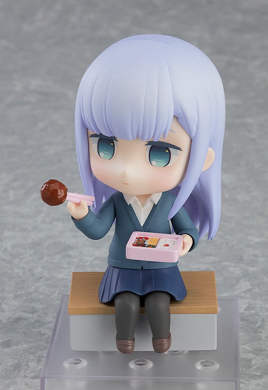 Alternate pose of Reina Aharen with blushing expression and arm gesture