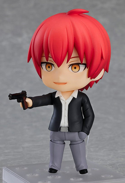 Rear view showing short red hair and blazer detail