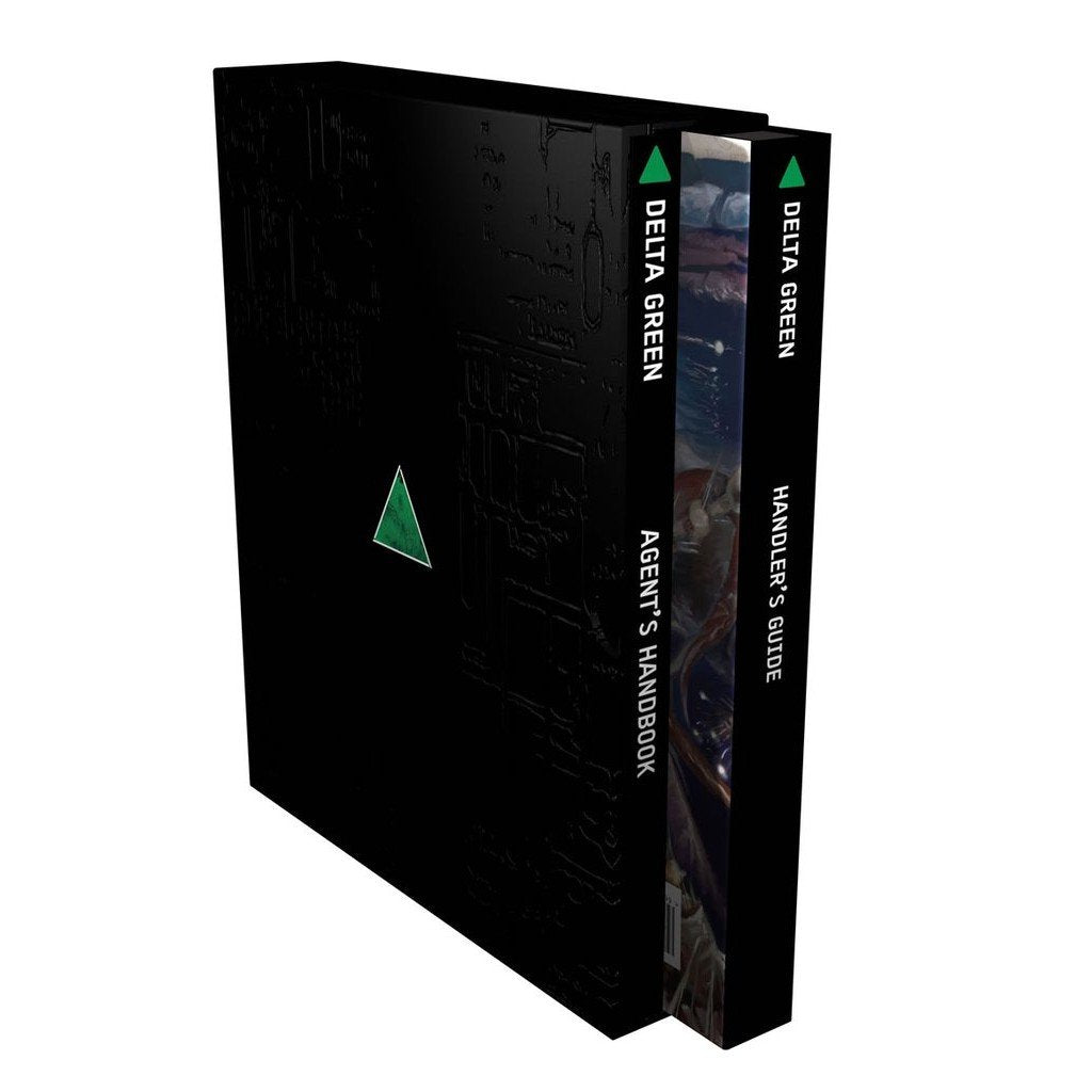 Delta Green Slipcase with Handler's Guide and Agent's Handbook rulebooks