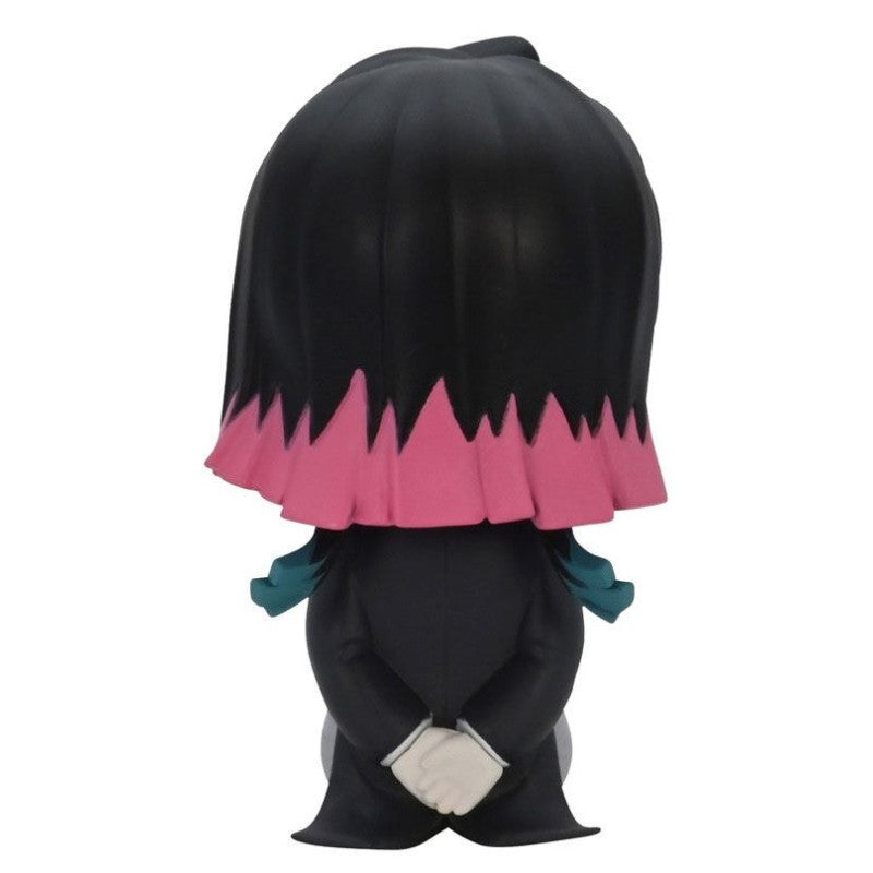 Demon Slayer Enmu Potetto Figure standing facing away with black hair pink bangs and teal details