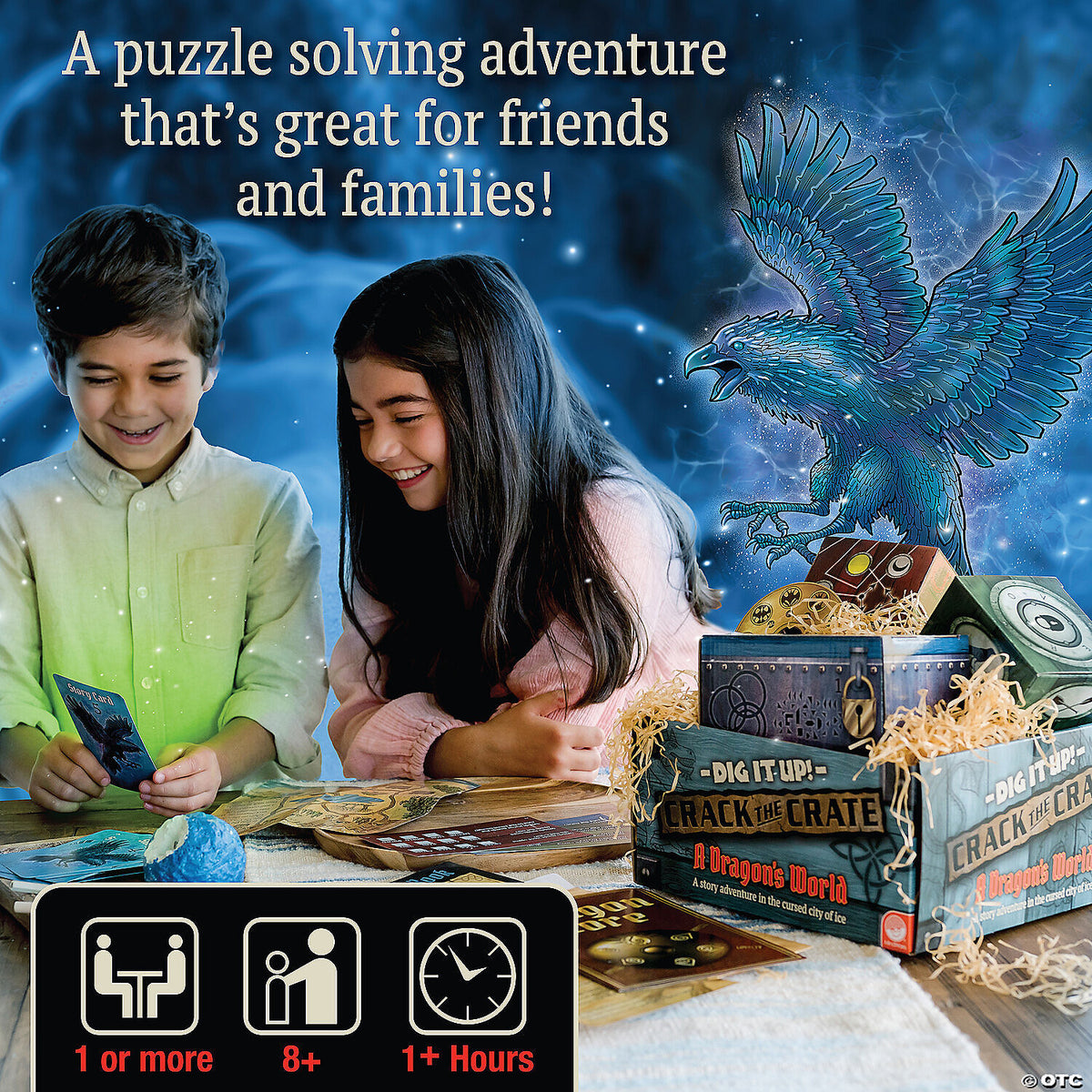 Unboxed Dig It Up! Crack the Crate set showing tools, clues, and crate props arranged on a table