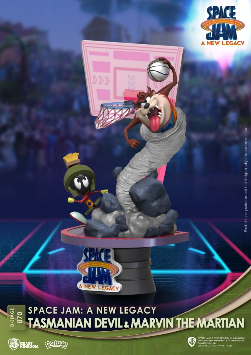 Tasmanian Devil and Marvin the Martian Space Jam 2 diorama with dynamic pose