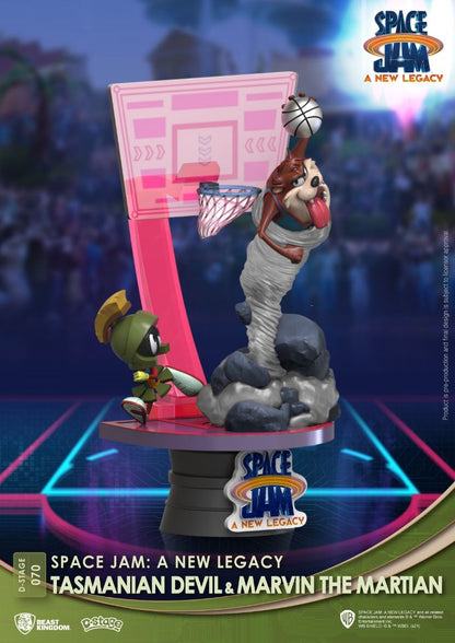 Alternate angle of the same diorama showing Marvin aiming a blaster at Taz