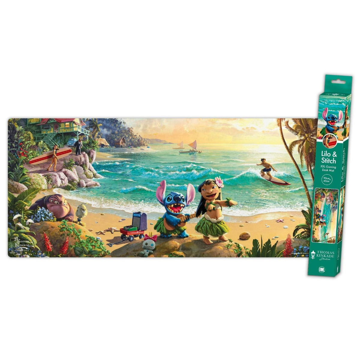 Thomas Kinkade Lilo &amp; Stitch XXL gaming mat flat view