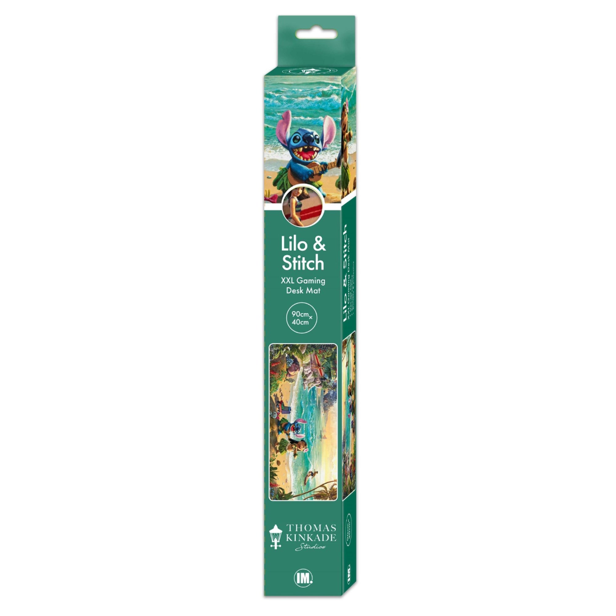 Thomas Kinkade Lilo & Stitch XXL gaming mat angled view