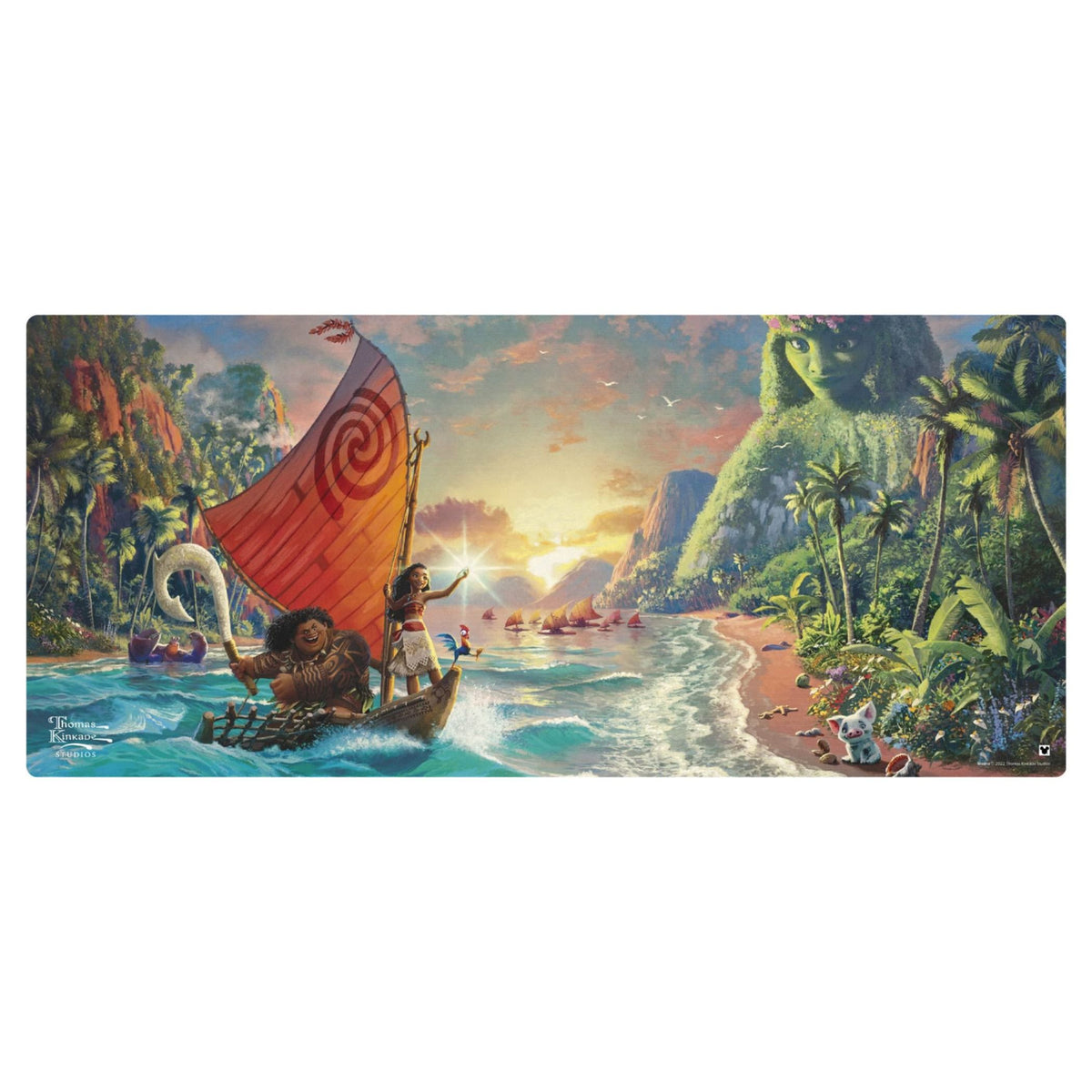 Thomas Kinkade Moana XXL gaming mat side detail