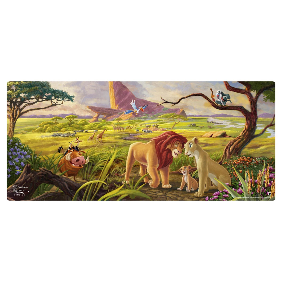 Thomas Kinkade Lion King XXL gaming mat side detail