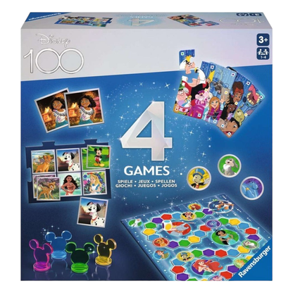 Ravensburger - Disney D100 Special Edition 4 In 1 Games Board Game - Good Games