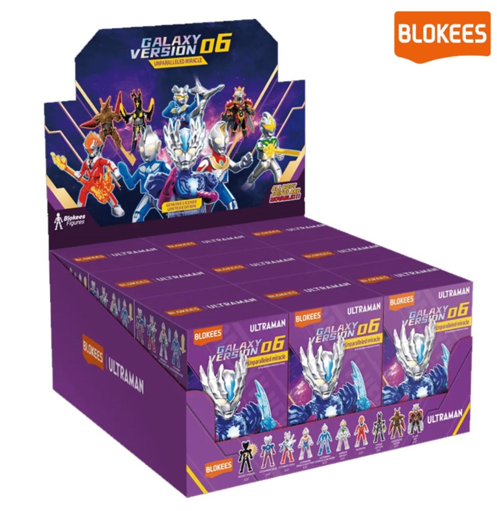 Blokees Figures - Ultraman 71217 - Galaxy Version 06 - Unparalleled Miracle - 9 In 1 Blind Box Display