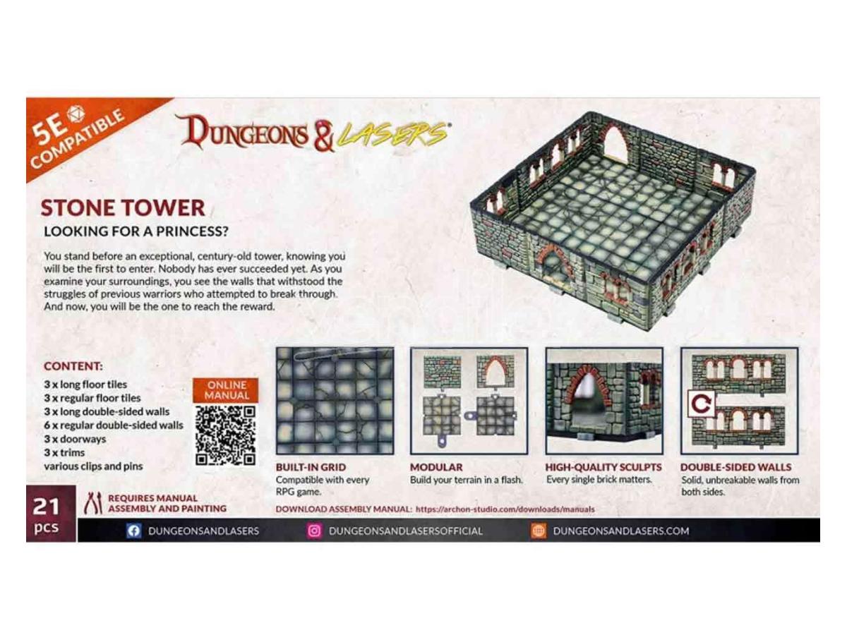 Archon Studio Dungeons and Lasers Expansion Bits - Stone Tower - Good Games