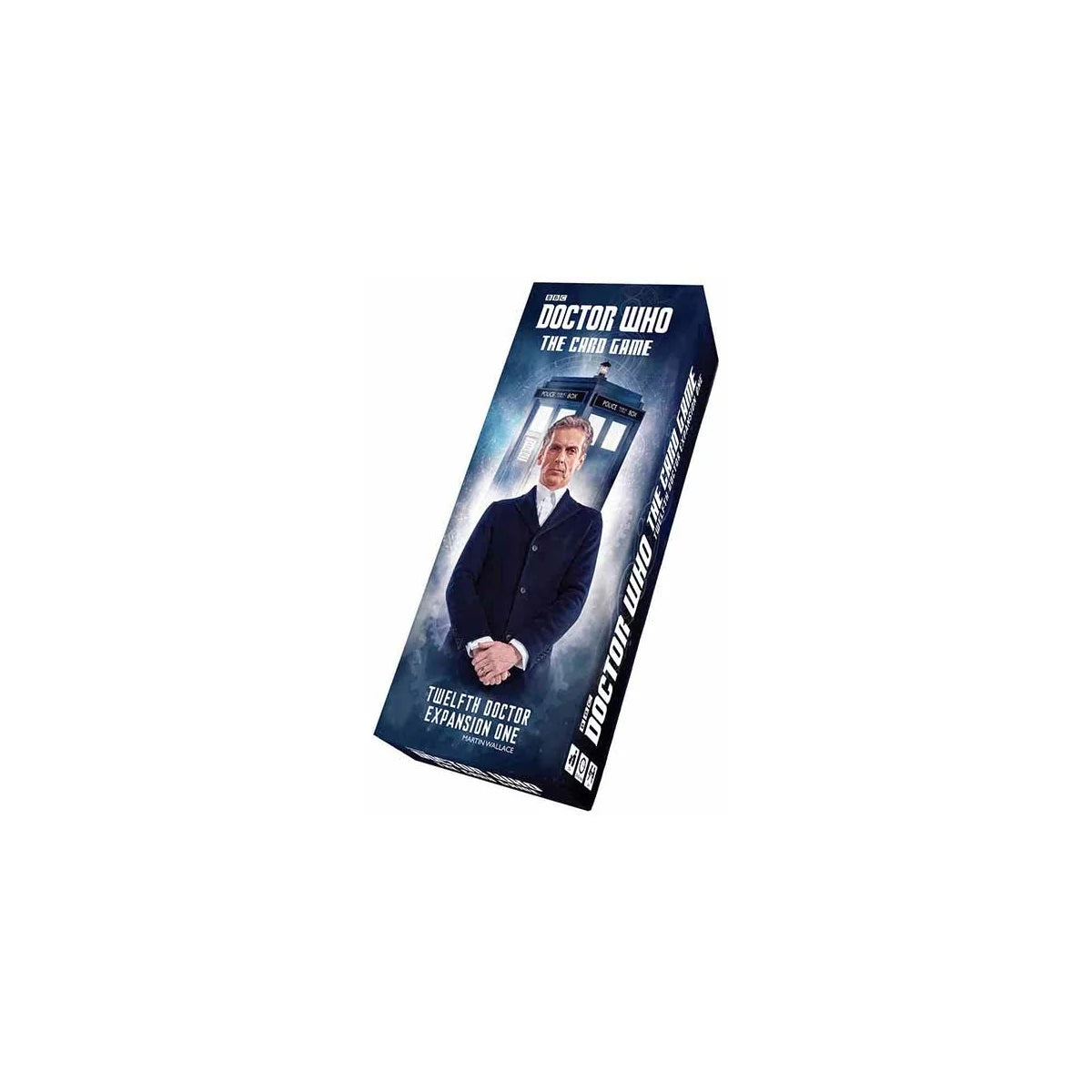 Doctor Who: Twelfth Doctor card game expansion box with Peter Capaldi and the TARDIS