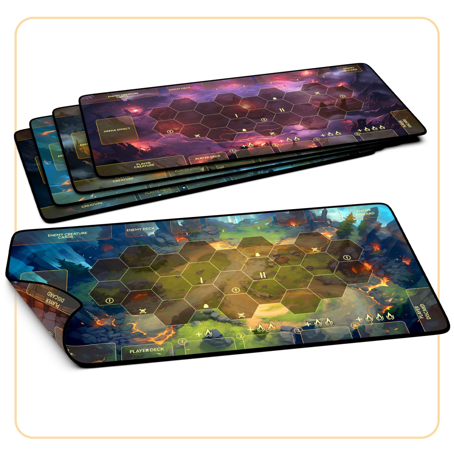 Awaken Realms Dragon Eclipse: Arena Playmats (Set of 5)