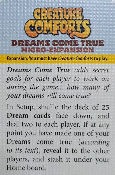 Creature Comforts Dreams Come True Micro Expansion (Preorder) - Good Games