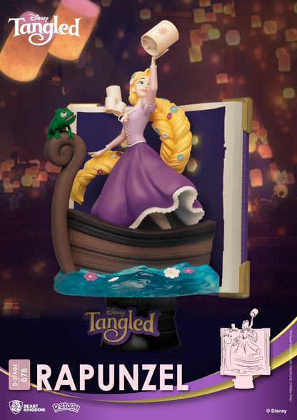 Tangled Rapunzel D-Stage 078 collectible figurine featuring Rapunzel and Pascal in a boat with lanterns