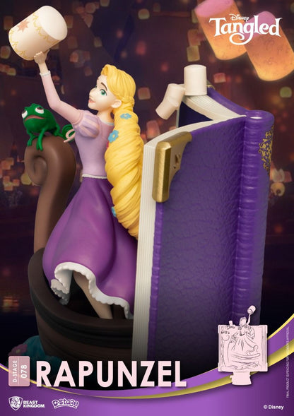 Disney Tangled Rapunzel D-Stage 078 purple dress figure with Pascal the chameleon on a boat