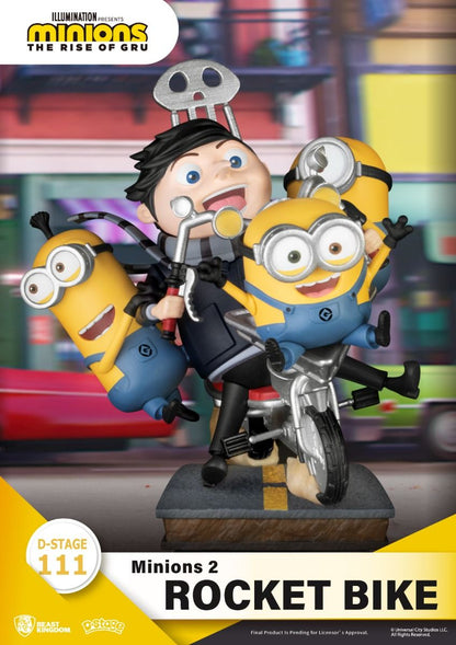Minions 2 Rocket Bike D-Stage 111 figure with Gru and three Minions riding a motorcycle