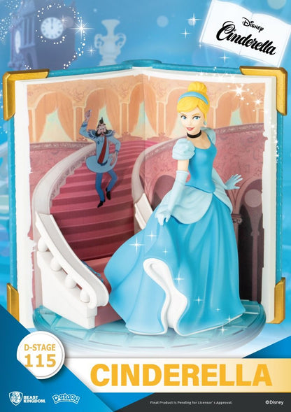 Wide angle of Cinderella diorama with full background and characters