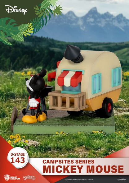 Rear angle showing camping gear and details on Mickey Mouse figure