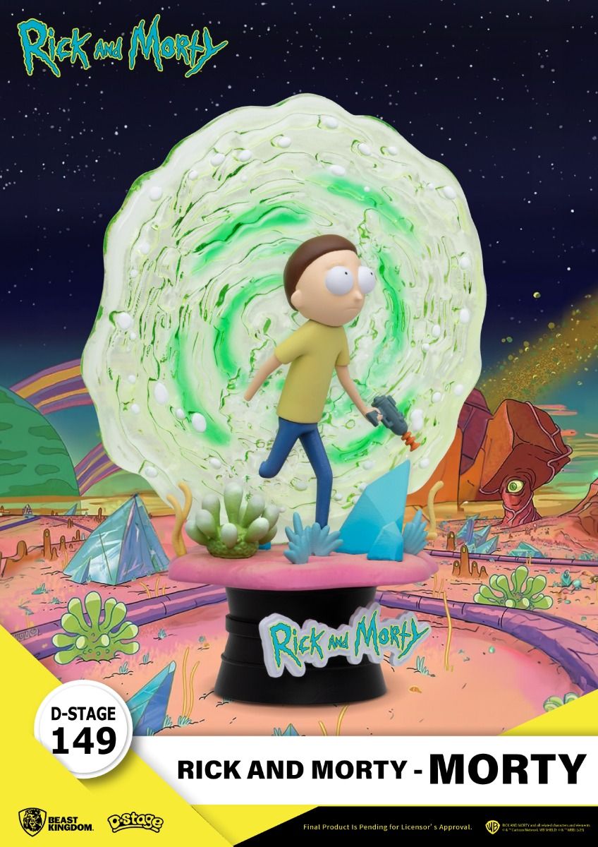 Rick and Morty D-Stage 149 Morty figurine with portal and alien landscape