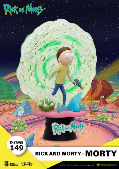 Rick and Morty D-Stage 149 Morty figurine with portal and alien landscape