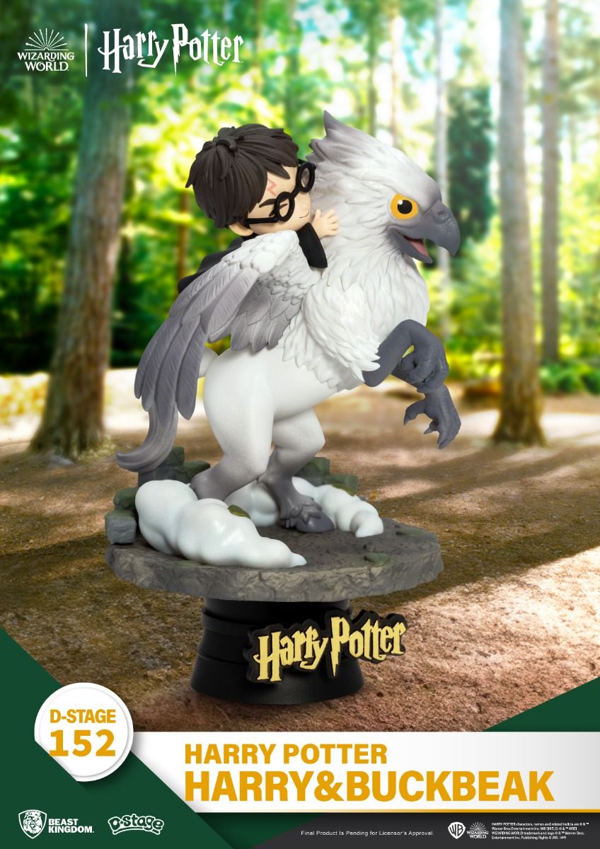 Harry Potter and Buckbeak D-Stage 152 collectible statue featuring Harry riding Buckbeak in a forest