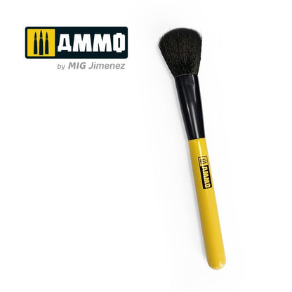 A yellow and black Ammo by MIG Jimenez dusting brush