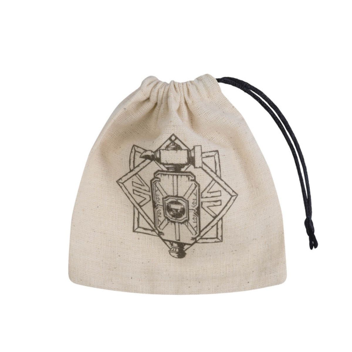 Q Workshop - Dwarven Beige and Black Basic Dice Bag - Good Games