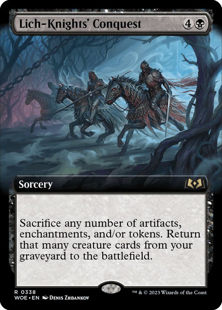 Lich-Knights' Conquest 338/276 (Wilds of Eldraine)  - Extended Art