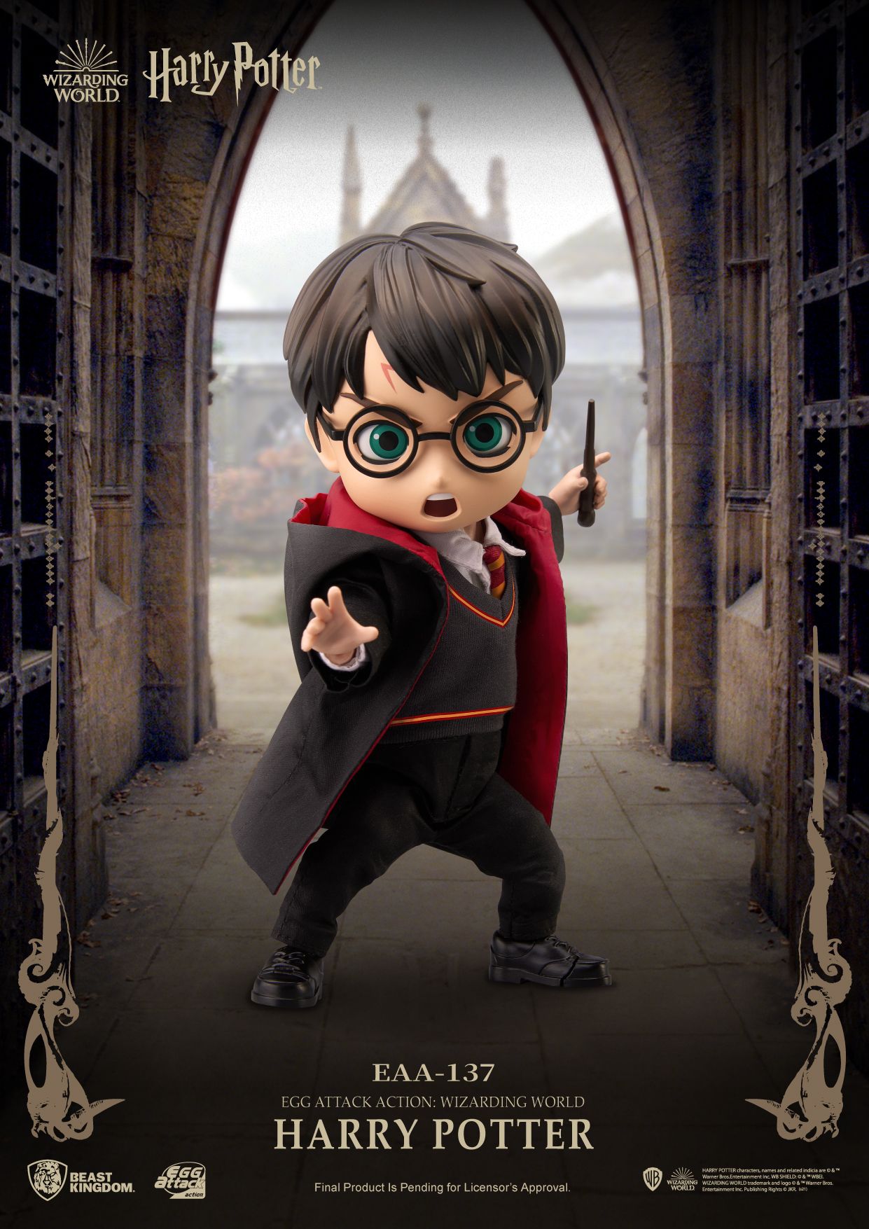Harry Potter Egg Attack Action figure EAA-137 in black robes holding his wand ready for action