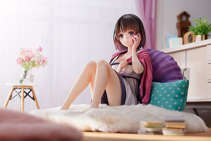 Close-up of Megumi Kato's face with soft expression and painted eyes