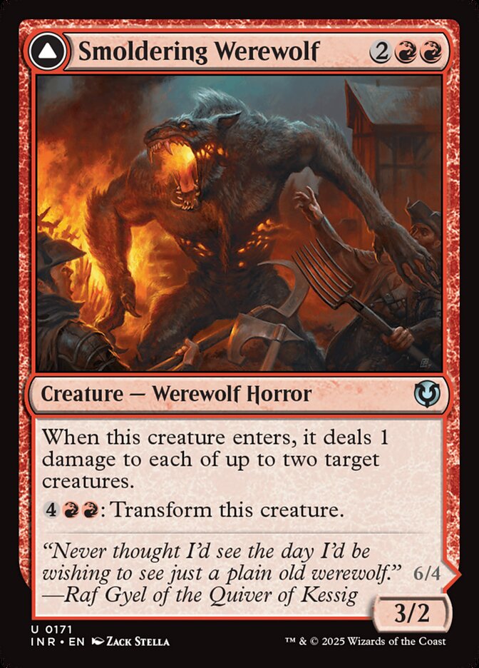 Smoldering Werewolf // Erupting Dreadwolf 171/287 (Innistrad Remastered) 