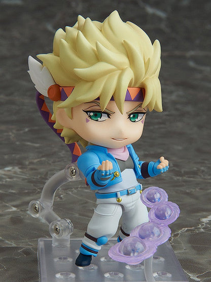 Nendoroid figure of Caesar Anthonio Zeppeli from JoJo's Bizarre Adventure in blue jacket and white pants