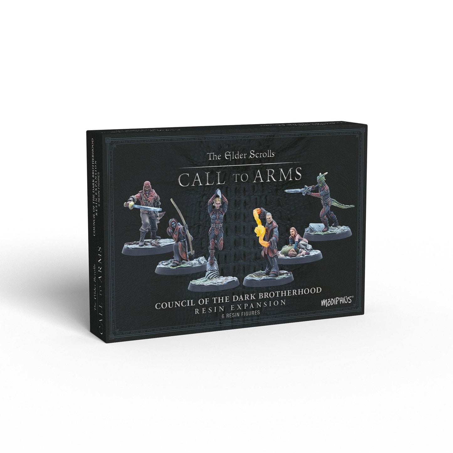 The Elder Scrolls Call to Arms: Dark Brotherhood expansion box, featuring 6 resin figures in dynamic action poses