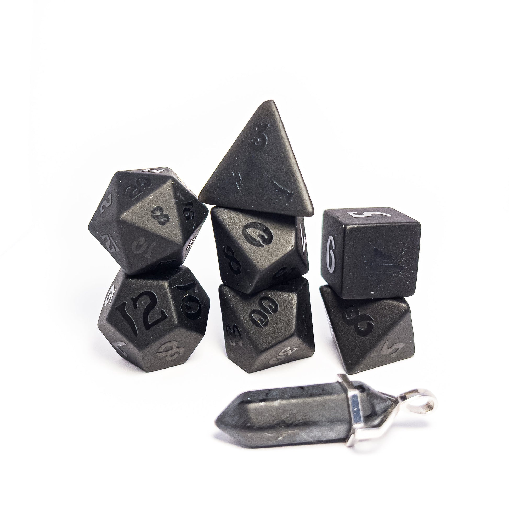 Level Up Dice - Raised Obsidian Eldritch 7 Die Set - Good Games