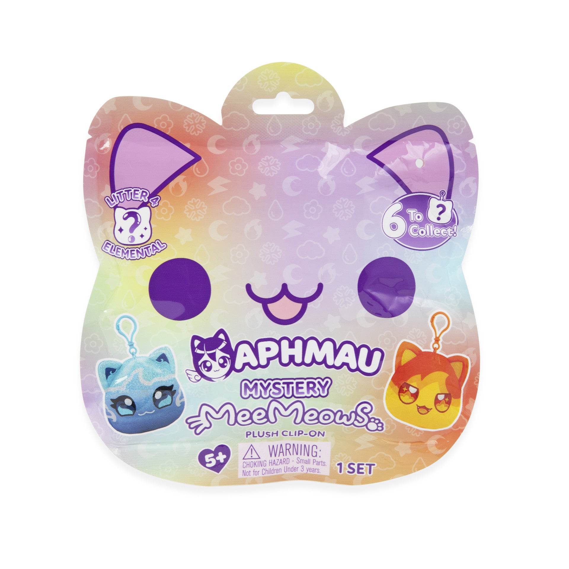 Cat-shaped rainbow mystery package for Aphmau MeeMeows Elemental Plush Clip-Ons