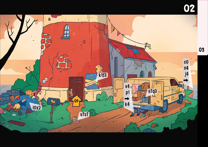 Page from Cantaloop Book 2 showing a dialogue-based puzzle