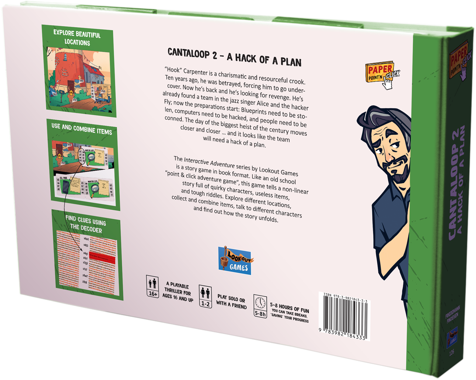 Interior comic panel from Cantaloop Book 2 showing interactive choices