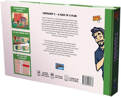 Interior comic panel from Cantaloop Book 2 showing interactive choices