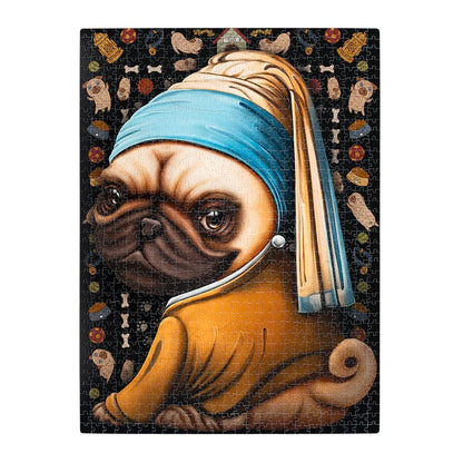 Exploding Kittens Pug with a Pearl Earring - 1000 piece Jigsaw - Good Games