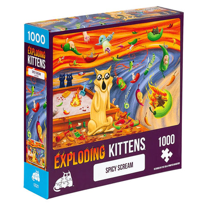 Exploding Kittens Puzzle - Spicy Scream - 1000 Pieces - Good Games