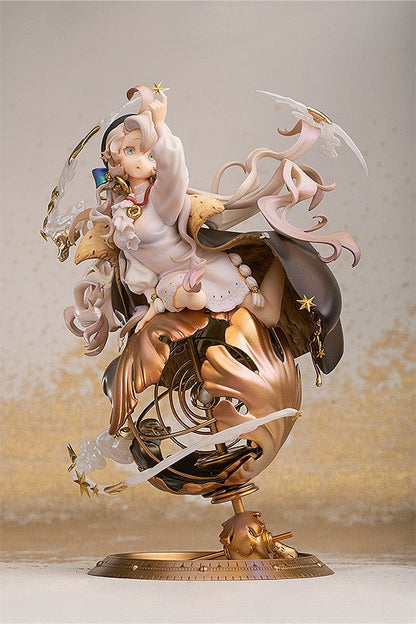 A 1/7 scale figure of a girl with a curious expression, long twintails, and a flowing cape