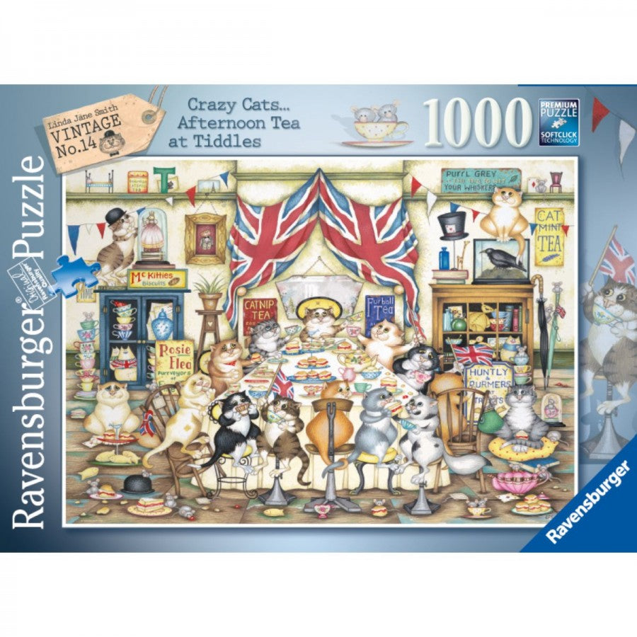 Ravensburger - CrazyCats Afternoon Tea Tiddles 1000 Piece Jigsaw - Good Games