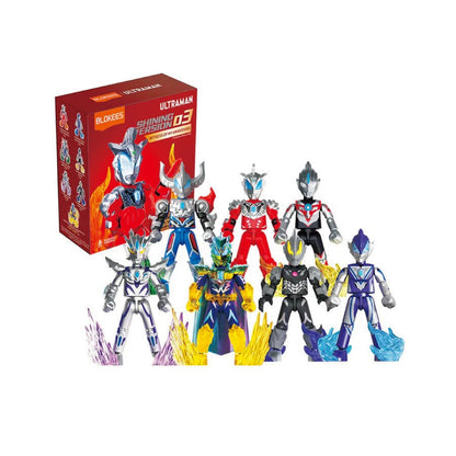Blokees Figures - Ultraman (Luminous Eyes & Chest) 71215 - Shining Version 03 - Witness Of My Awakening - 6 In 1 Blind Box Display