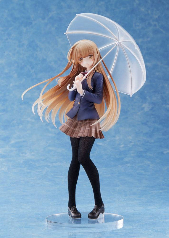 Side view of Mahiru Shiina figure highlighting her skirt and posture