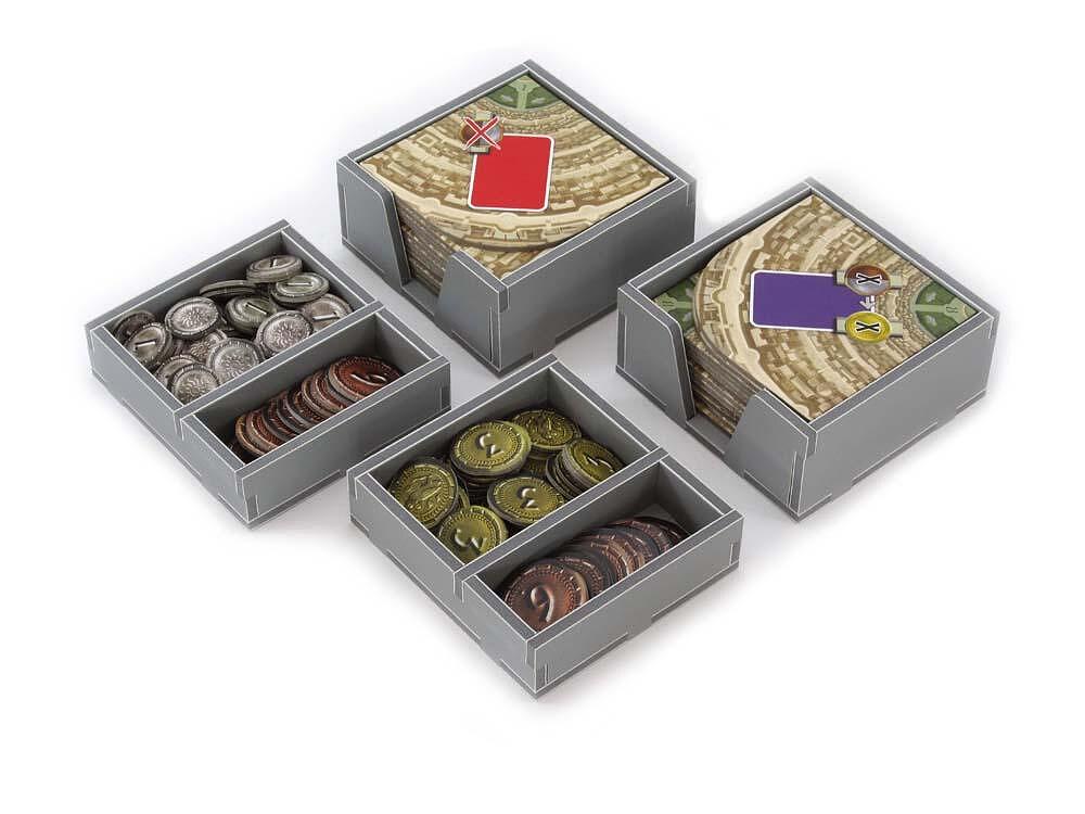 Folded Space insert for 7 Wonders with organizers for cards and coins