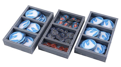 Folded Space insert organizer for Abyss, showing compartments